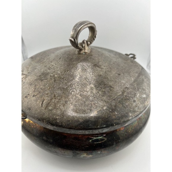 Vintage The Sheffield Silver Co. Silverplate Double Handle Round Casserole Dish - Picture 4 of 13